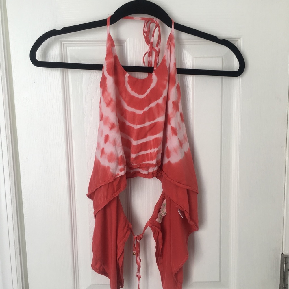 5/$25 Staring at Stars Tie Dye Burnout Halter Top